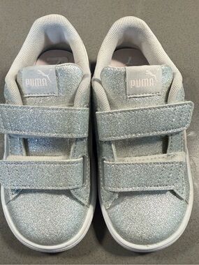 Puma Kids Glitter Velcro Sneakers - Silver